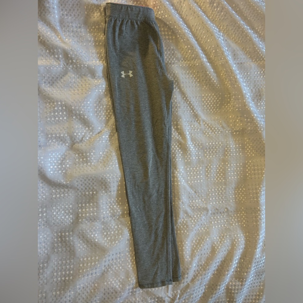 Under Armour Gray Leggings with Pink Waistband
